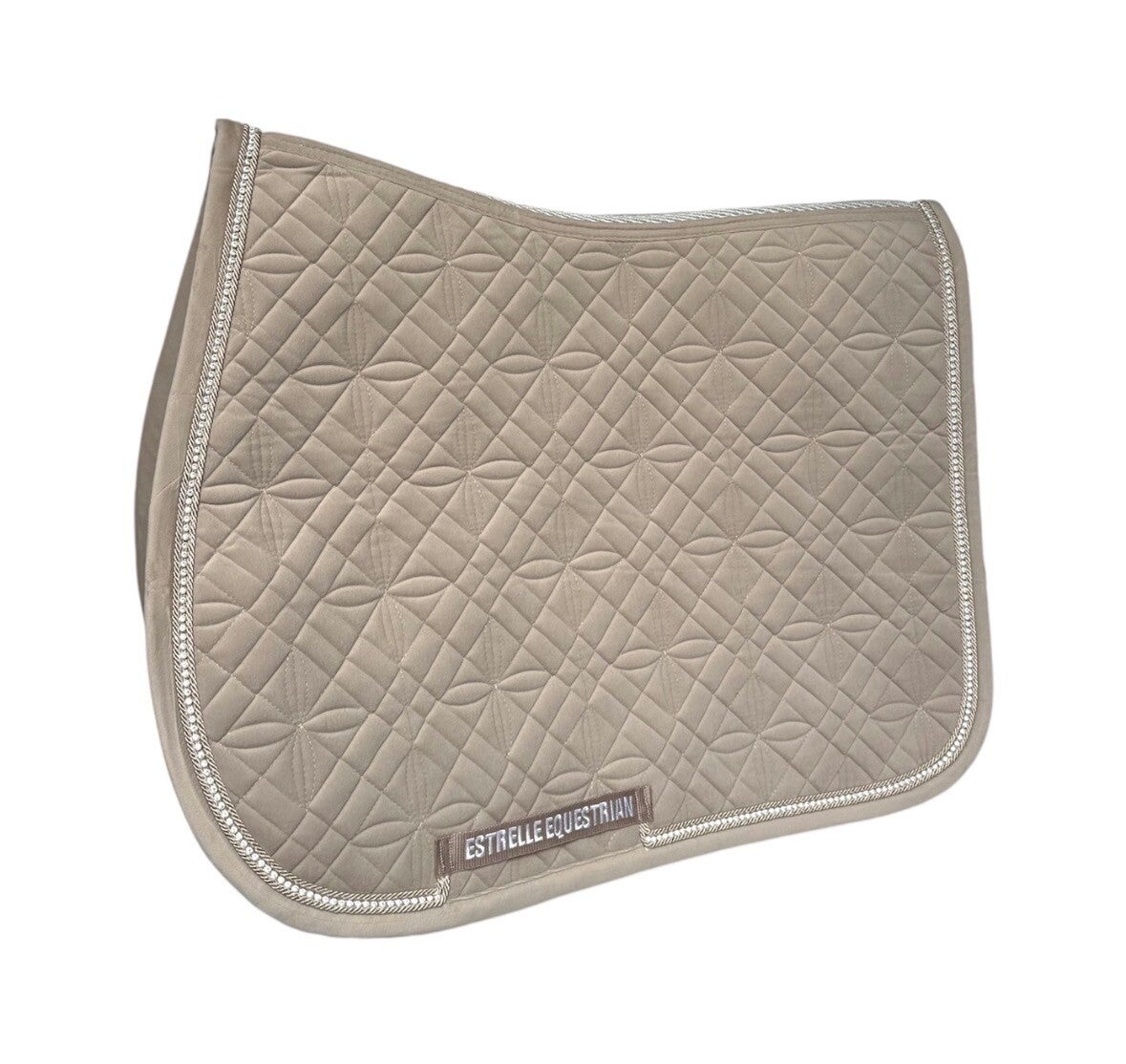 Estrelle velvet zadeldek springen beige/gold