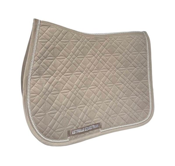 Estrelle velvet zadeldek springen beige/gold