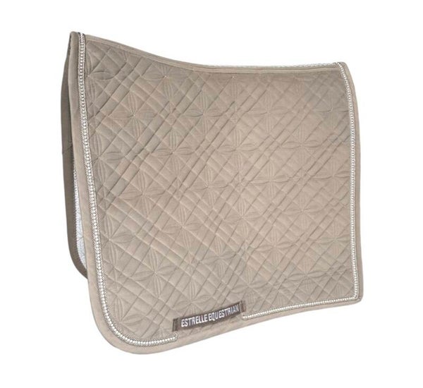 Estrelle velvet zadeldek dressuur beige