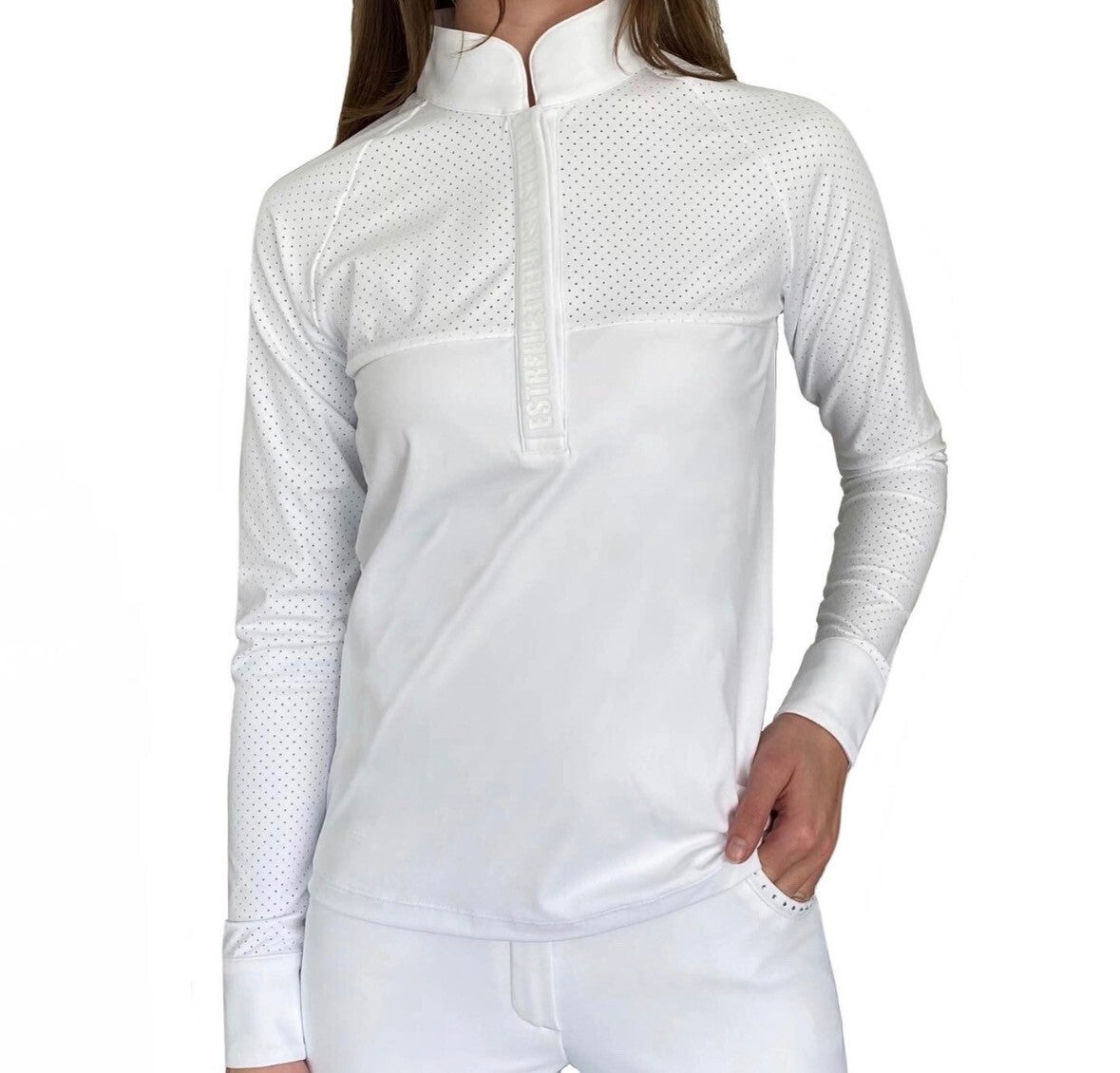 Estrelle witte mesh rijshirt