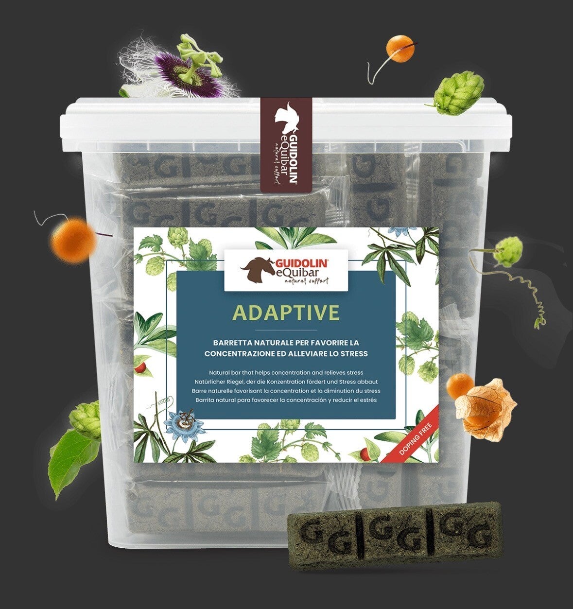 Adaptive natuurlijke staaf ter ondersteuning van concentratie bij paarden 2kg