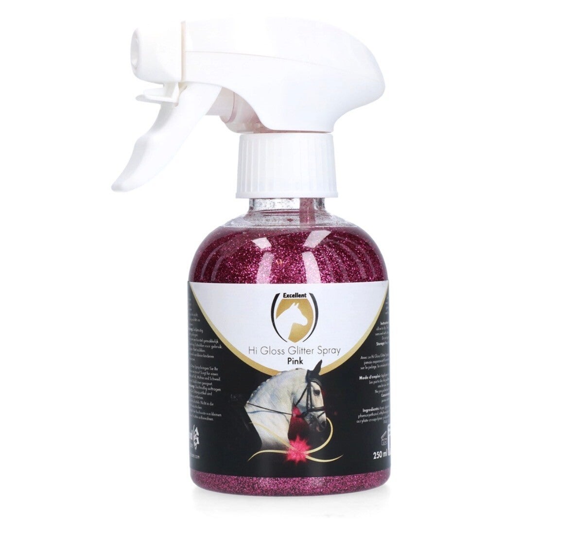 Excellent Horse Hi Gloss Glitter Spray Pink 250 ml