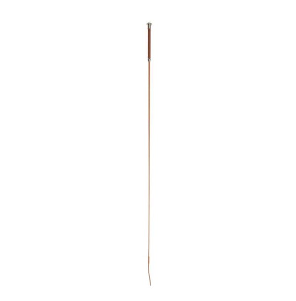 Dressuurzweep cognac, 110 cm met lederen greep