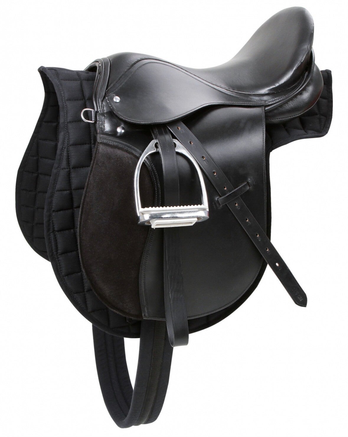 Zadelset pony zwart (incl. - singel,deken,stijgbeug.,-riem)