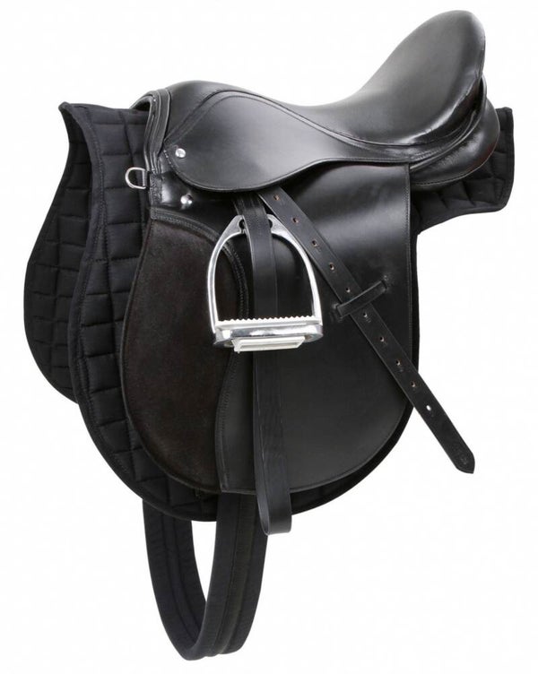 Zadelset pony zwart (incl. - singel,deken,stijgbeug.,-riem)