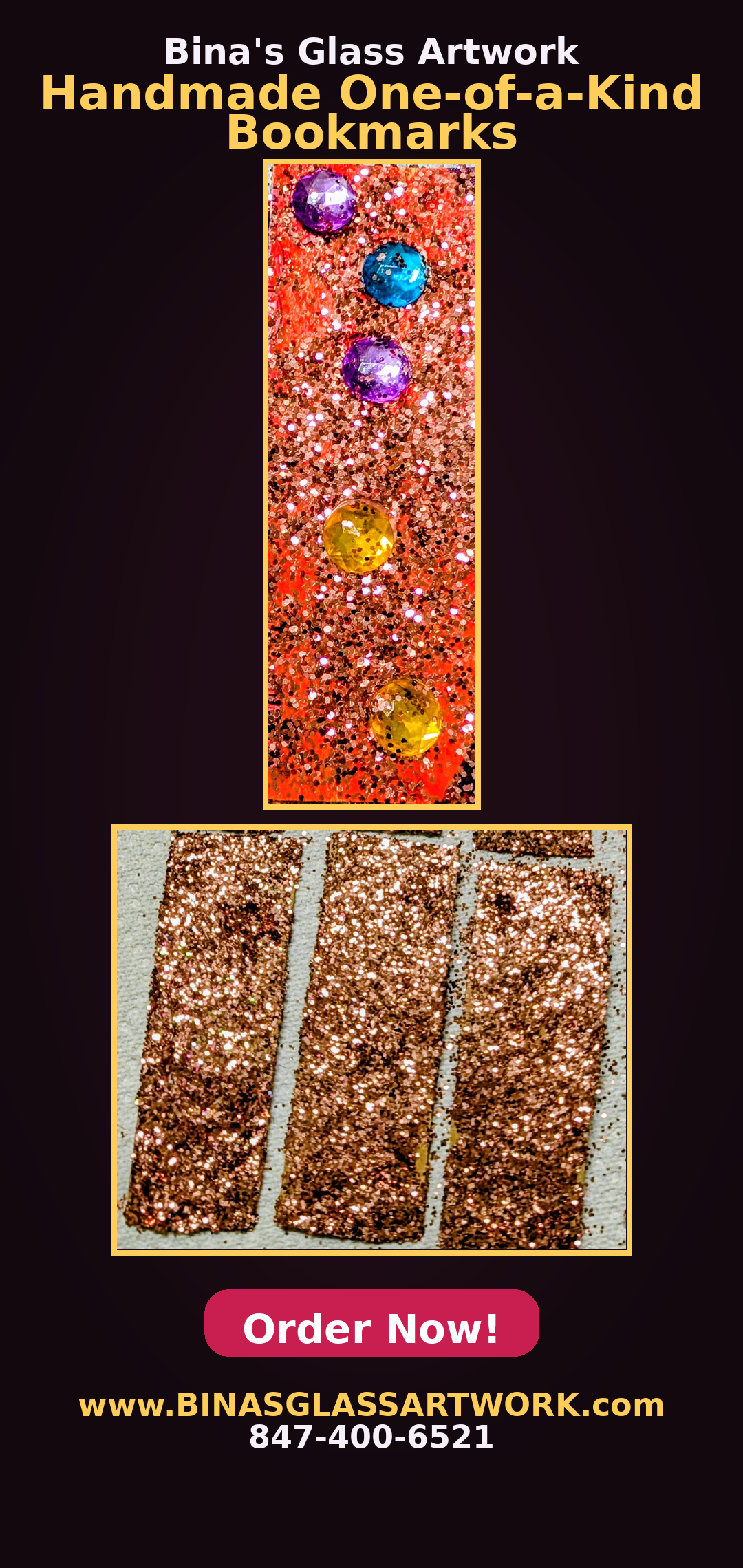 homemade glitter bookmarkers