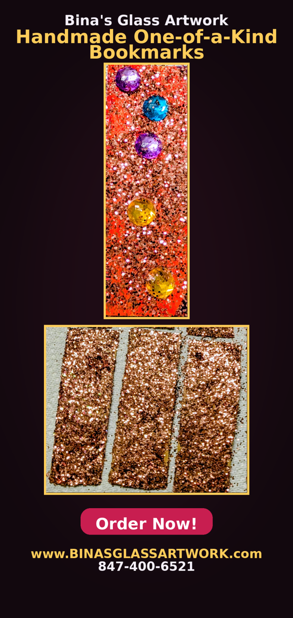 homemade glitter bookmarkers