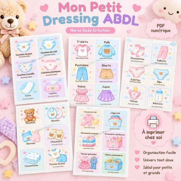 Mon Petit Dressing ABDL — 42 Étiquettes à Imprimer