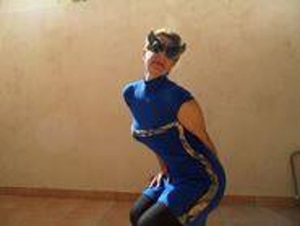 ROBE + CRAVATE  bleu Klein viscose vintage refashion réactualisé slowfashion