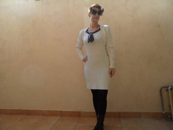 ROBE + CRAVATE Carven + CARACO cashmere mohair laine beige ReFashion