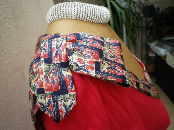 ROBE + CRAVATE SOIE création unique ReFashion réactualisé upcyclé vintage