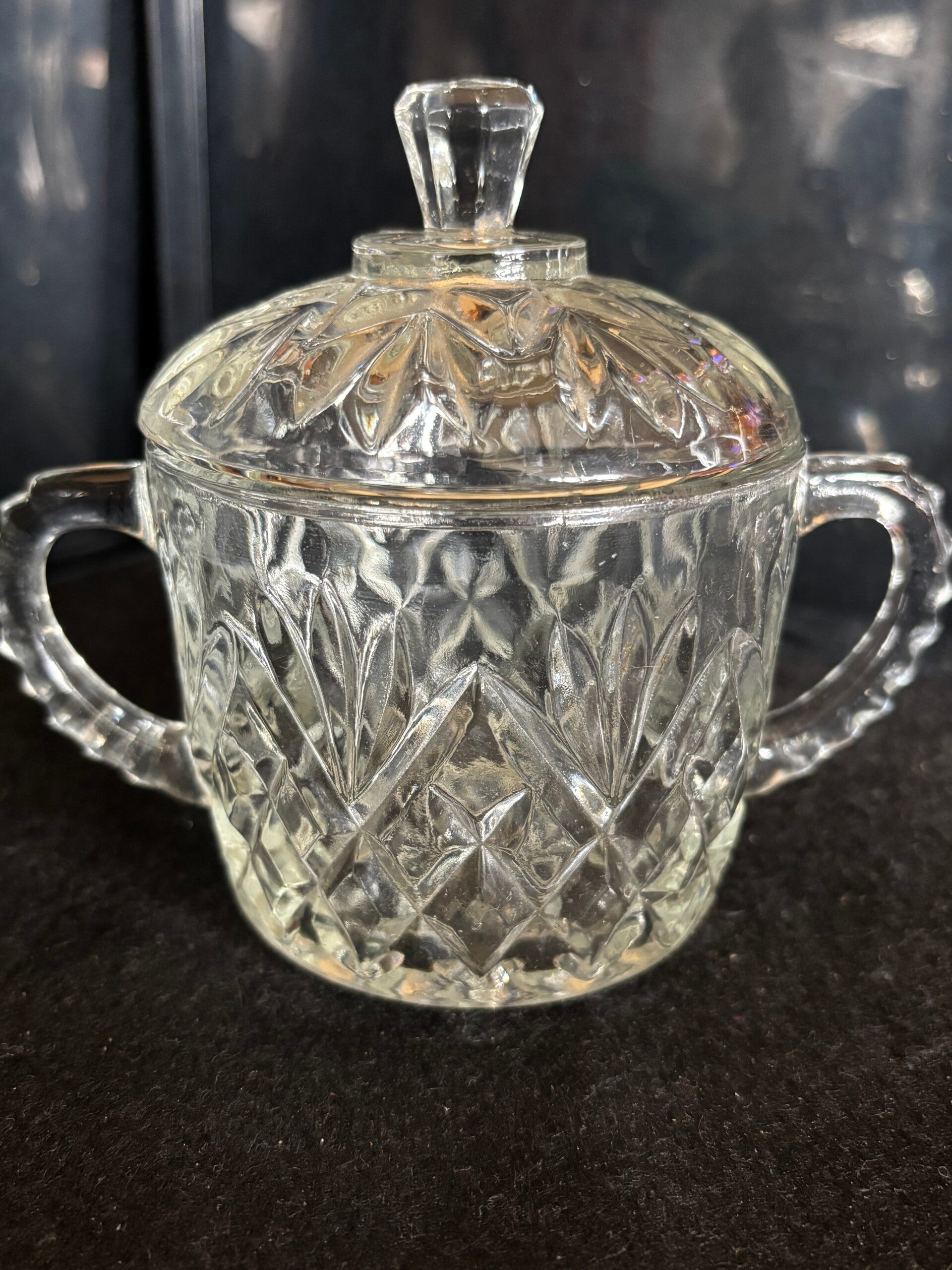 Crystal Sugar and Creamer Dish