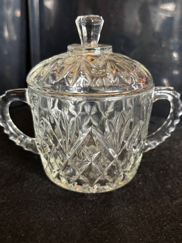 Crystal Sugar and Creamer Dish