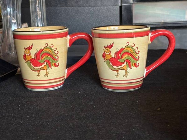 2 Rooster Mugs
