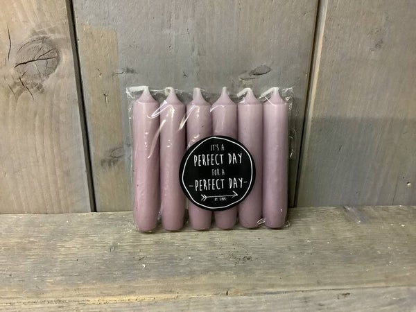 Kaarsen mauve 6 stuks