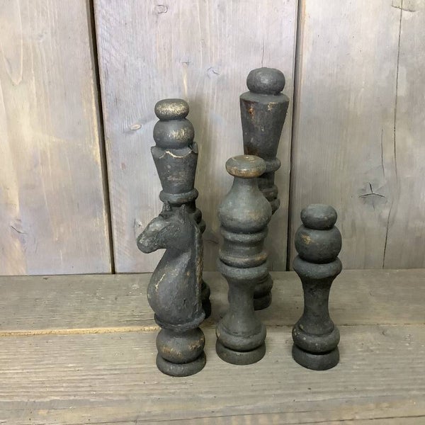 Schaakset hout 5 stenen