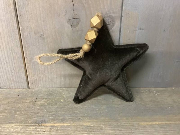 Velvet ster zwart groot