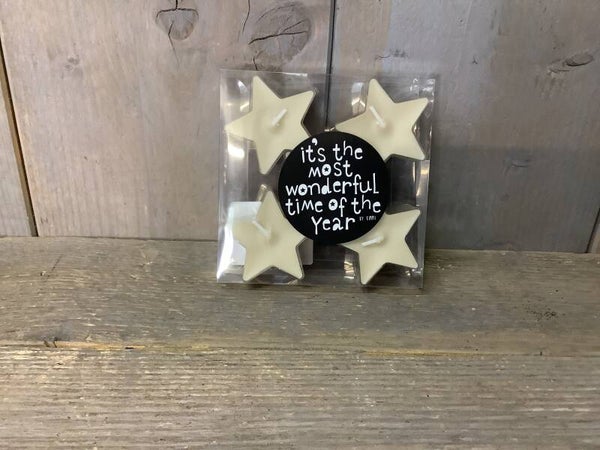 Theelicht ster 5 stuks Pistache