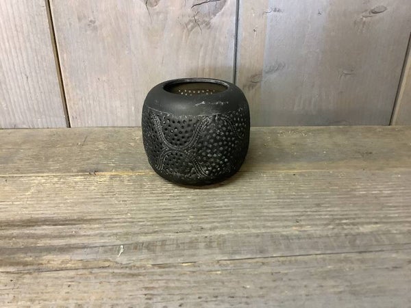 Ijzeren windlicht met gaatjes klein