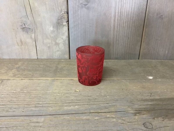 Windlicht velvet rood