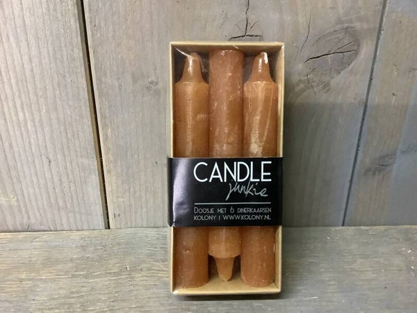Kaarsen oker  6 stuks