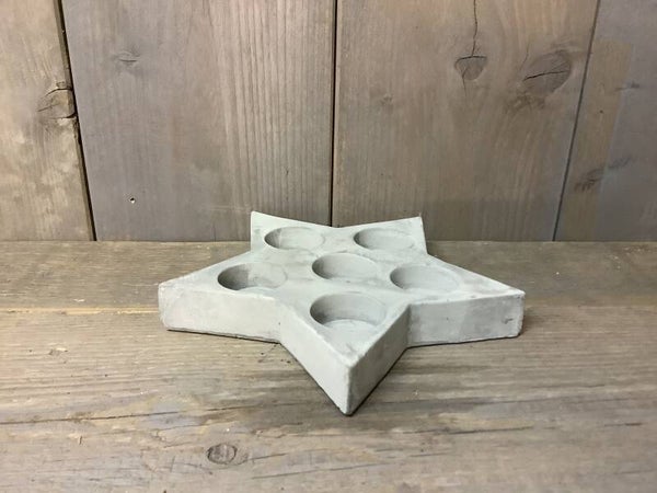 Theelicht houder beton ster