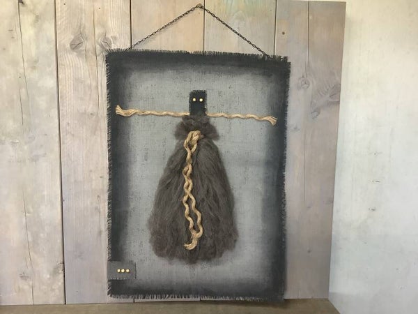 Jute doek met toef