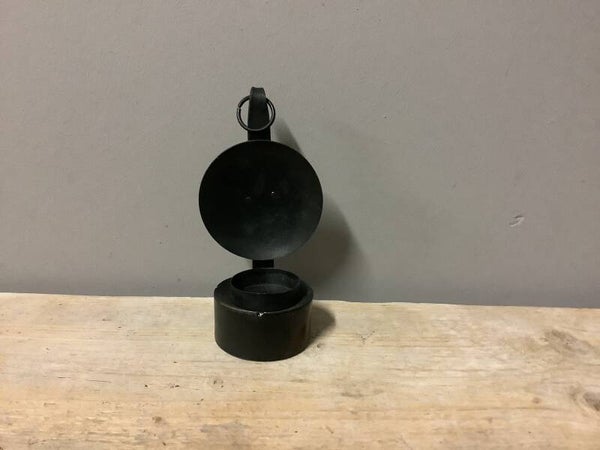 Theelicht houder zwart ijzer