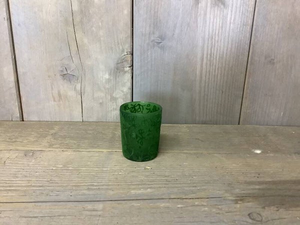 Windlicht velvet groen