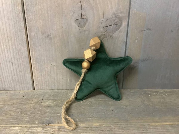 Velvet ster groen klein