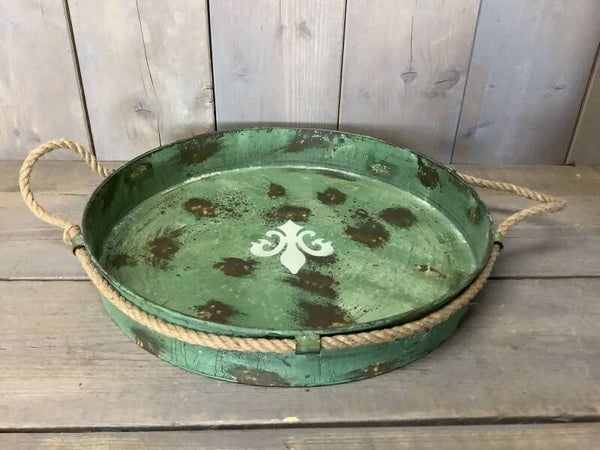 Dienblad ijzer met touw