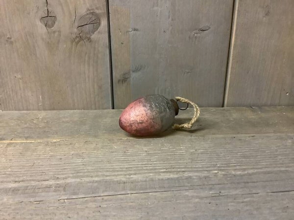 Glazen ei grijs met roze