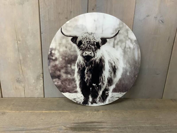 Muurcirkel hooglander glas