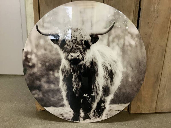 Muurcirkel hooglander glas