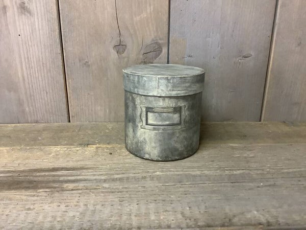 Zinken voorraad pot met deksel