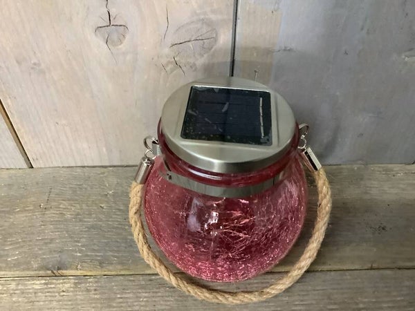 Solar hanglampje donker roze