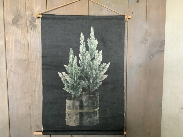 Wanddoek boompjes in pot