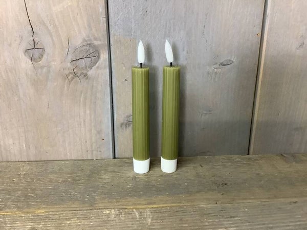 Dinerkaars kort ribbel Olive led