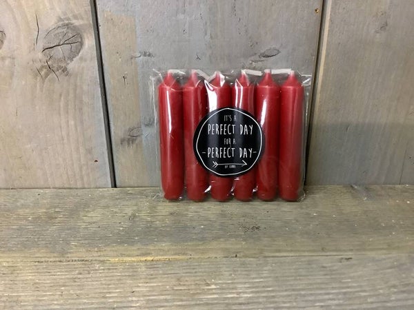 Kaarsen Antique Red 6 stuks