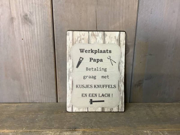 Decobordje “werkplaats papa”