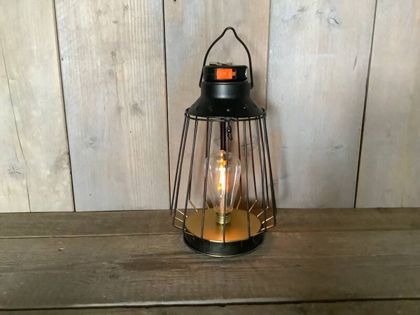 Solar tafellamp zwart/goud