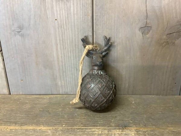 Hangornament hert grijs