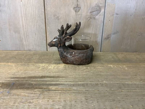 Waxinehouder hert bruin