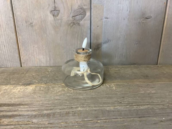Fles met led dop en lont S