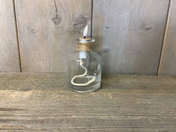 Fles met led dop en lont L