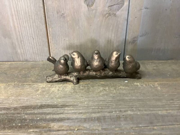 Vogeltjes op tak brons 5 vogeltjes