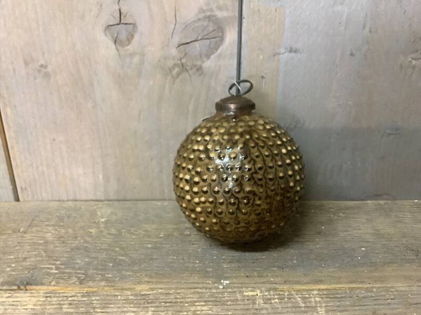 Glazen kerstbal vintage brown
