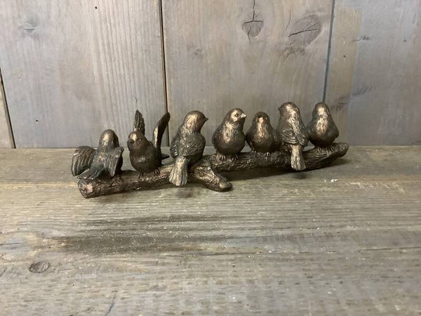 Vogeltjes op tak brons 7 vogeltjes
