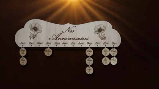 calendrier des anniversaires