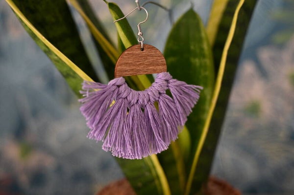 Boucle d'oreille macramé